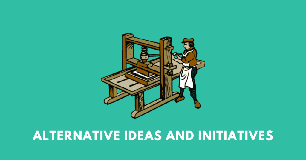 printing press, illustrating the chapter Alternative Ideas and Initiatives