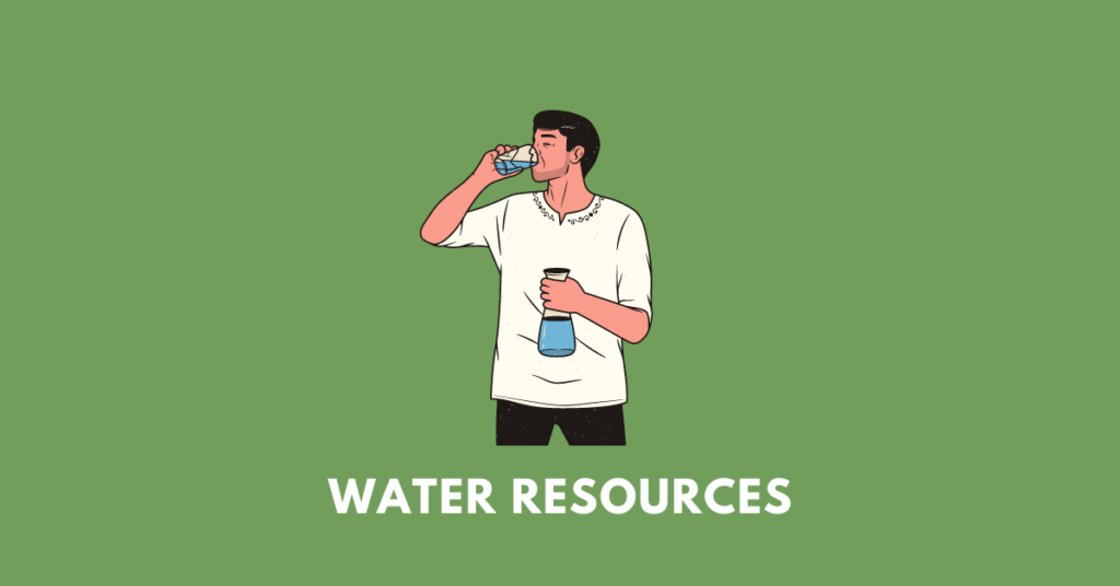 a man drinking water, illustrating the chapter Water Resources