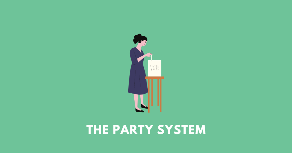a woman casting vote, illustrating the chapter the party system