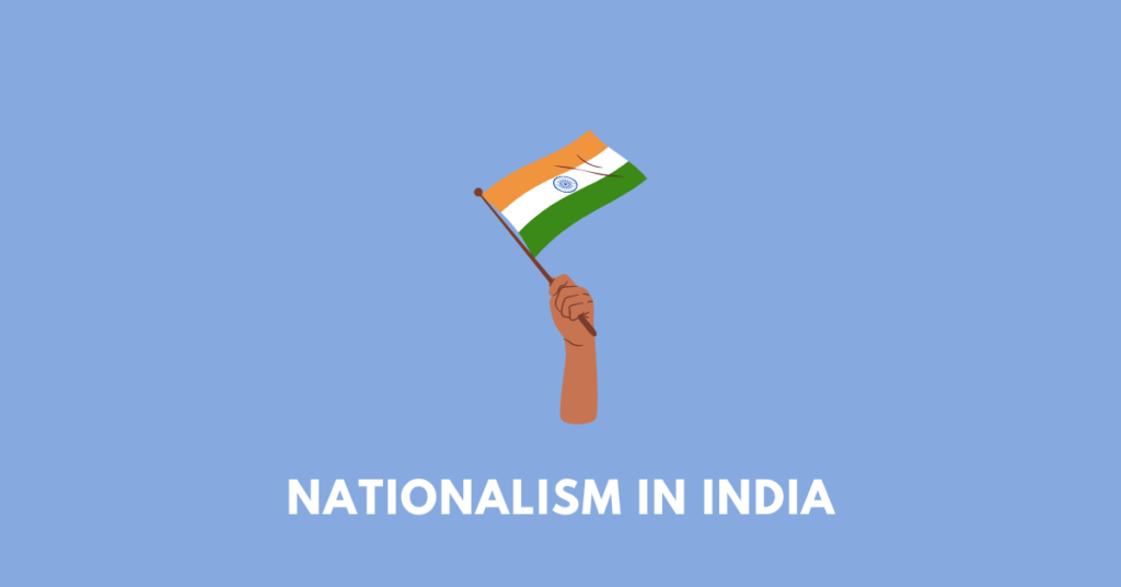 a hand holding indian national flag illustrating the chapter nationalism in india