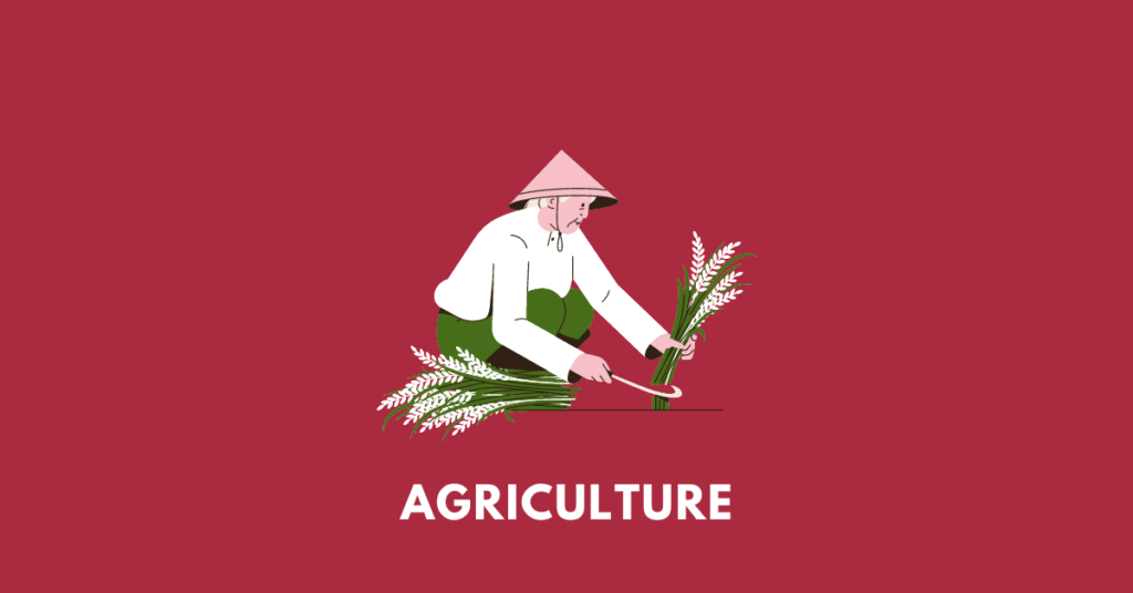 a man harvesting, illustrating the chapter agriculture